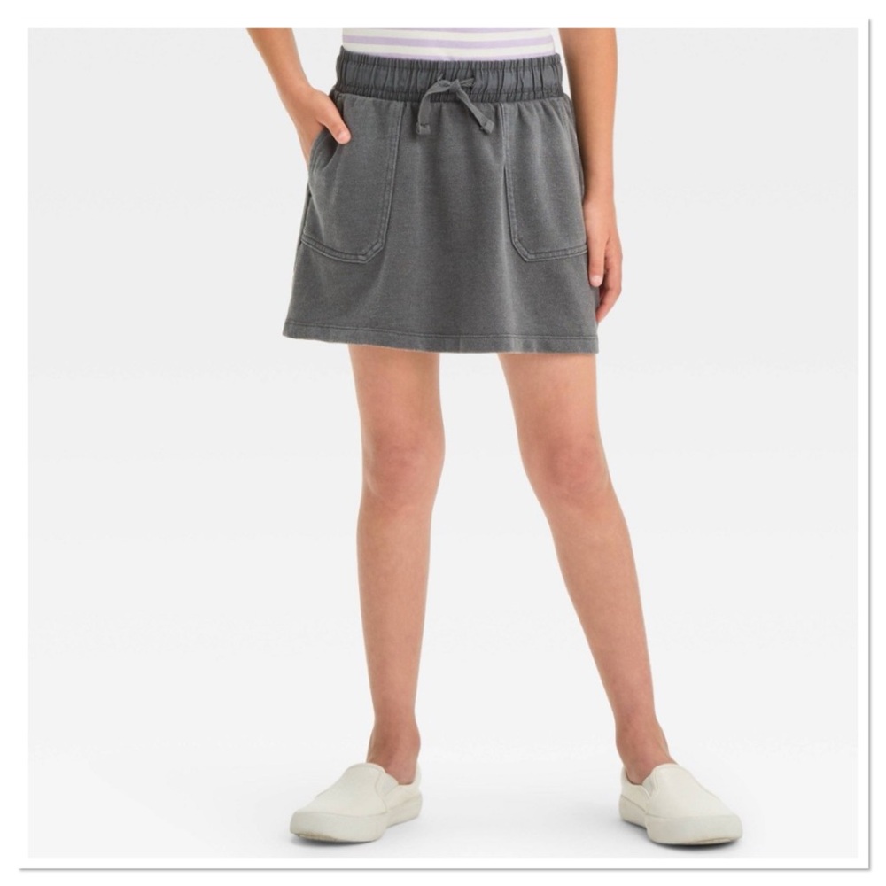 Girl’s French Terry Skort Cat & Jack Charcoal